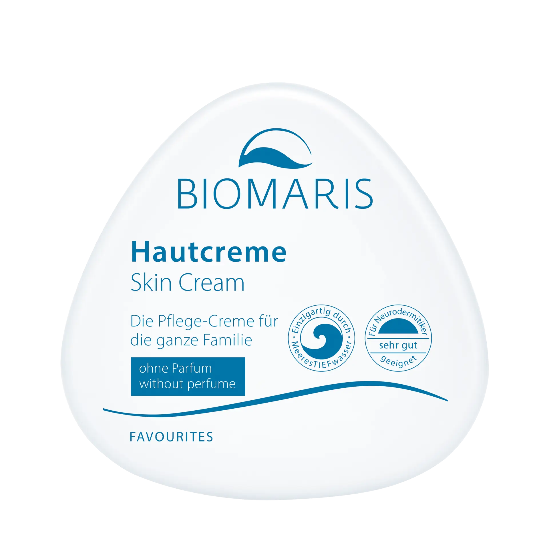 Hautcreme ohne Parfum in dreieckiger Dose für Neurodermitiker sehr gut geeignet, Hautcreme, parfümfrei, Pflegecreme, weiße Verpackung