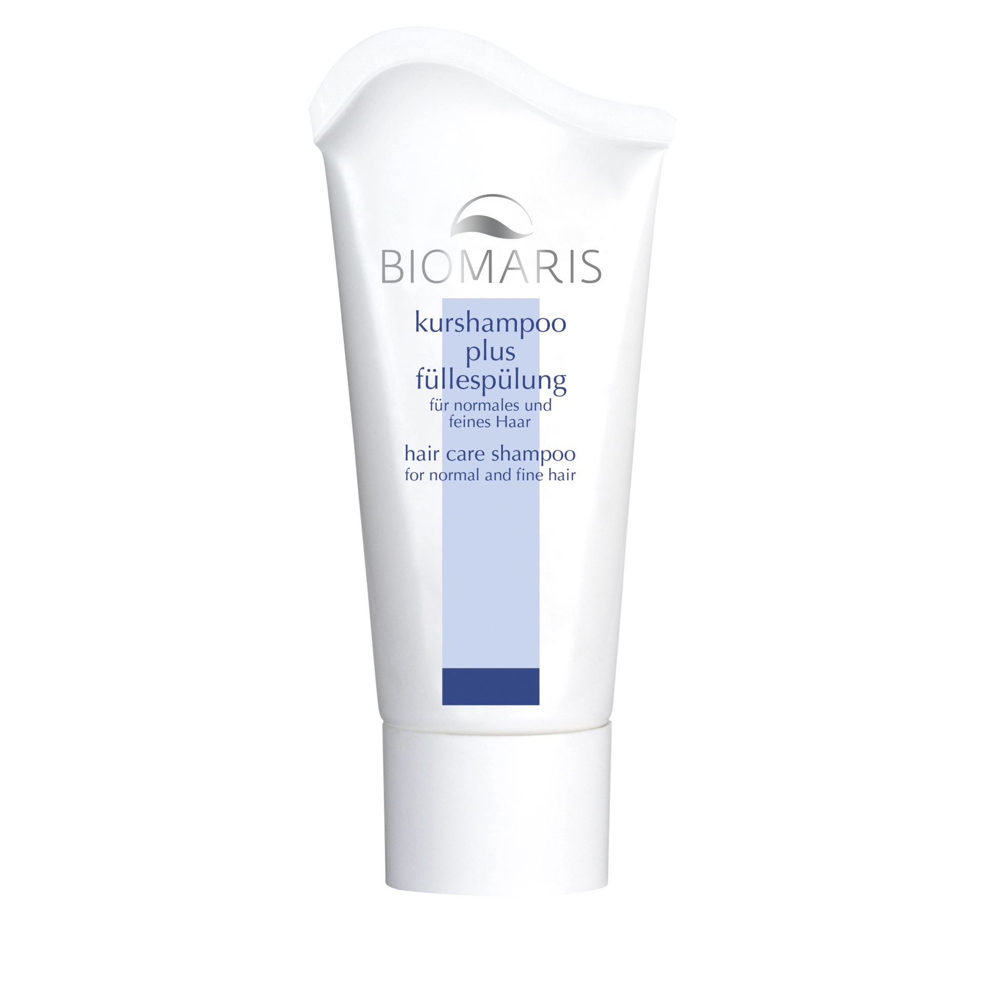 kurshampoo plus füllespülung pocket Kurshampoo plus Füllespülung pocket in weißer Tube mit senkrechtem hellblauen Streifen mit Schraubdeckel