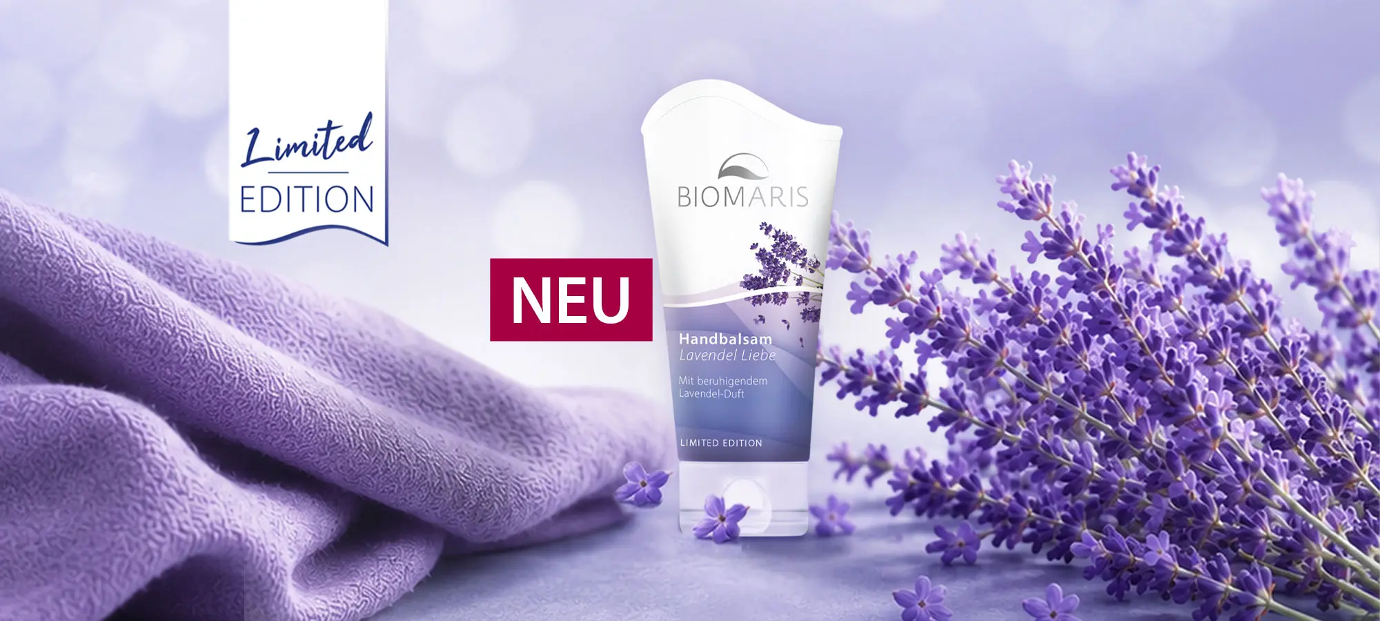 Handcreme, Lavendel, Lavendelduft, Limited Edition, Biomaris, Handbalsam, Lavendel, Limitierte Edition, Körpercreme, Lavendelduft, Handbalsam, Lavendel, Limitierte Edition, Biomaris, Handcreme