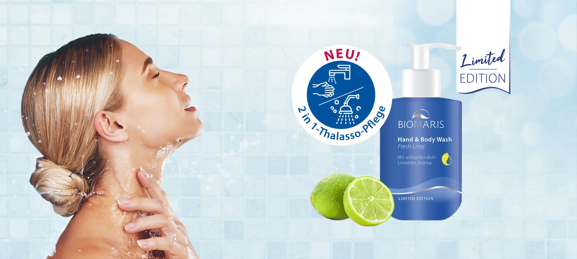 Handseife, Dusch-/Bodylotion, Limette, Limited Edition, Thalasso-Pflege, Handwäsche, Body Wash, Limette, Limitierte Ausgabe, feuchtigkeitsspendend