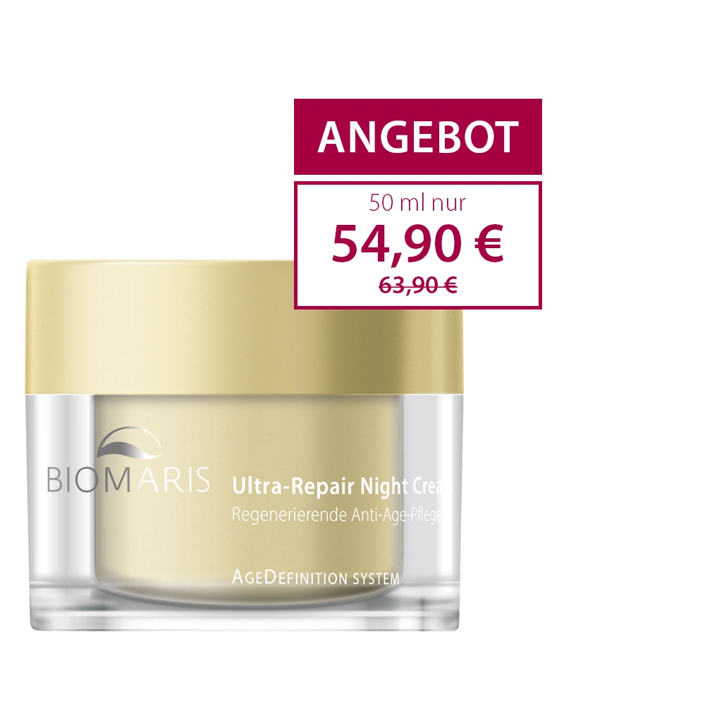 Ultra-Repair Night Cream im Tiegel mit goldfarbenem Schraubverschluss zum Angebotspreis von 54,90 €.