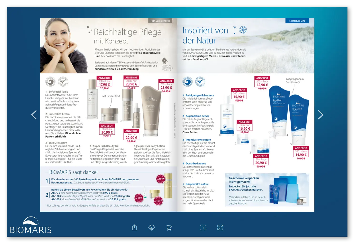 Zum aktuellen E-Paper Angebotsflyer mit Pflegeprodukten und Rabattpreisen 