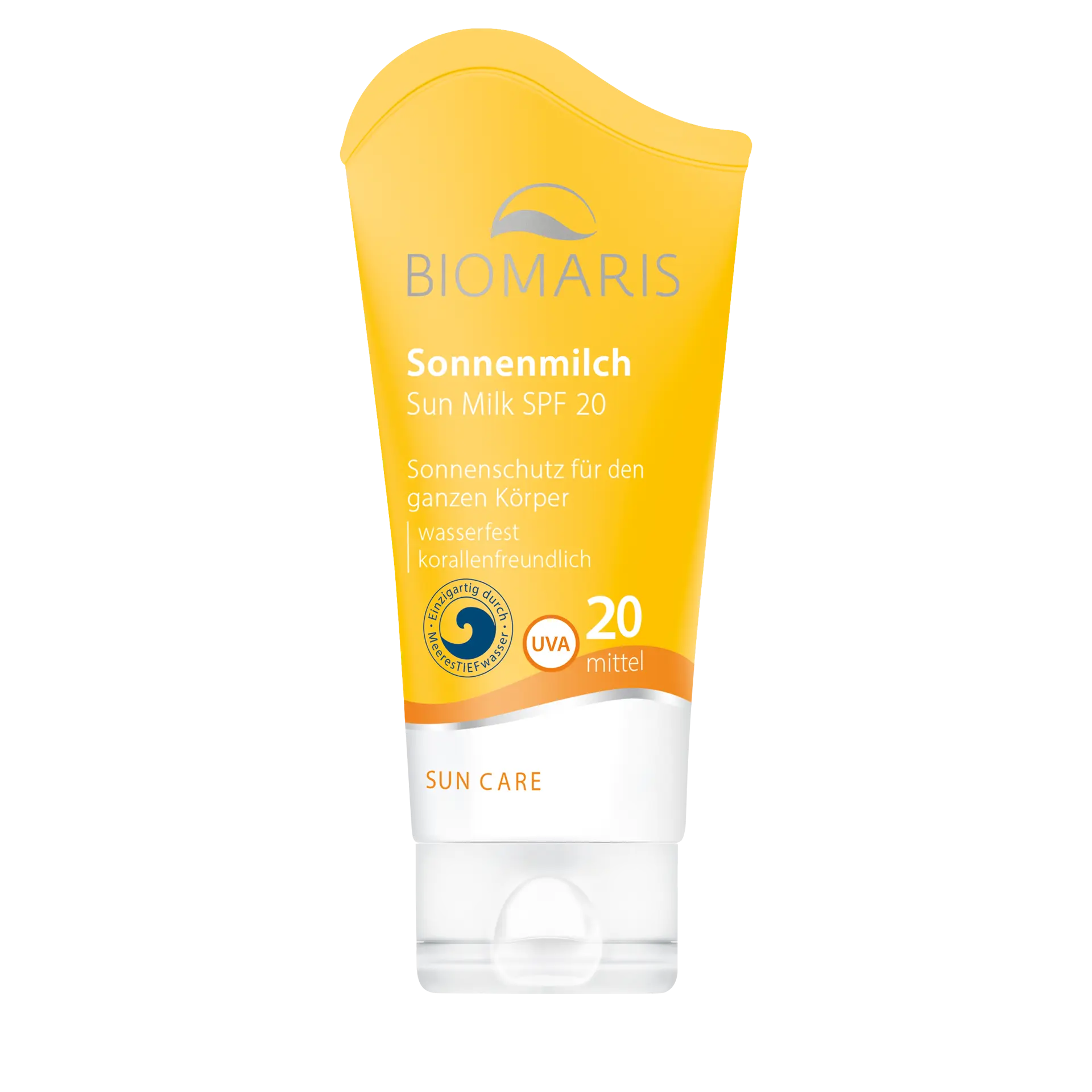 Sonnenmilch LSF 20 pocket in gelber Tube mit Klappdeckel, Sonnencreme, Sonnenmilch, SPF 20, Körperpflege, Sun Care