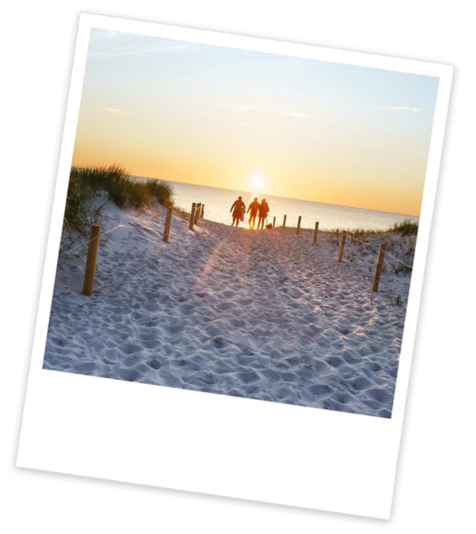 Strand, Sand, Sonnenuntergang, Familie, Urlaubsfoto