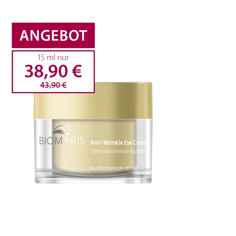 Anti-Wrinkle Eye Cream 15ml im Tiegel mit goldfarbenem Schraubverschluss zum Angebotspreis 38,90 €