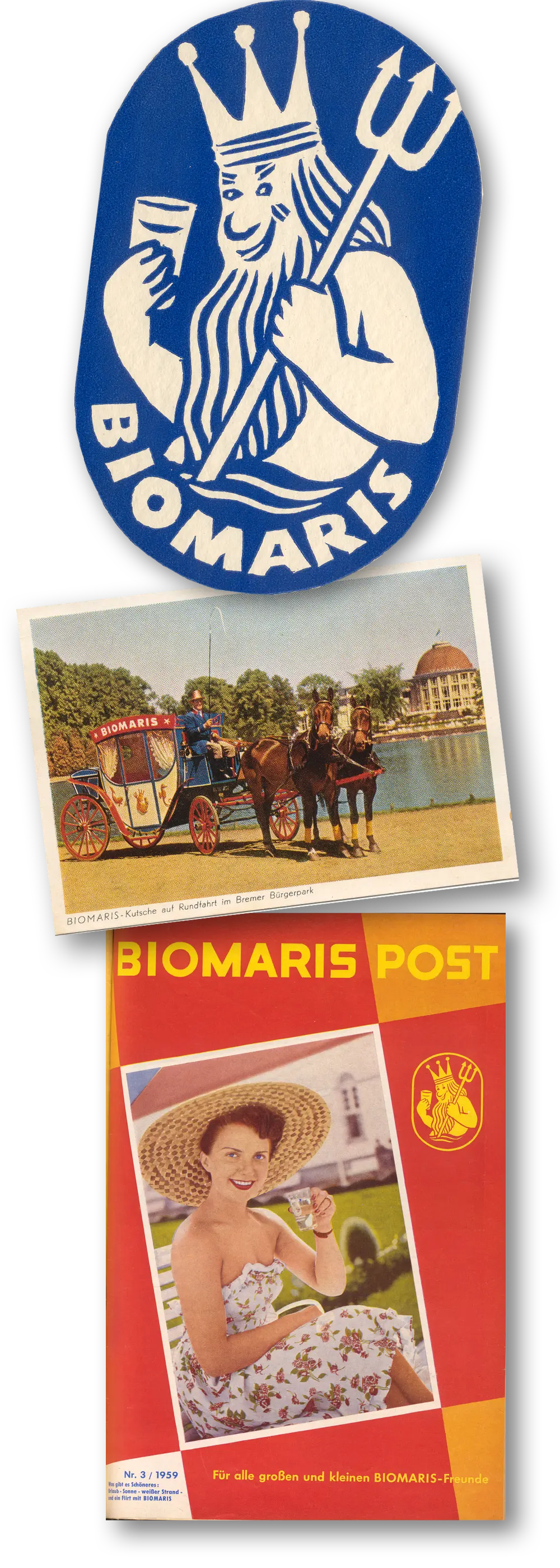Komposition aus geschichtlichen Bildern der Marke BIOMARIS