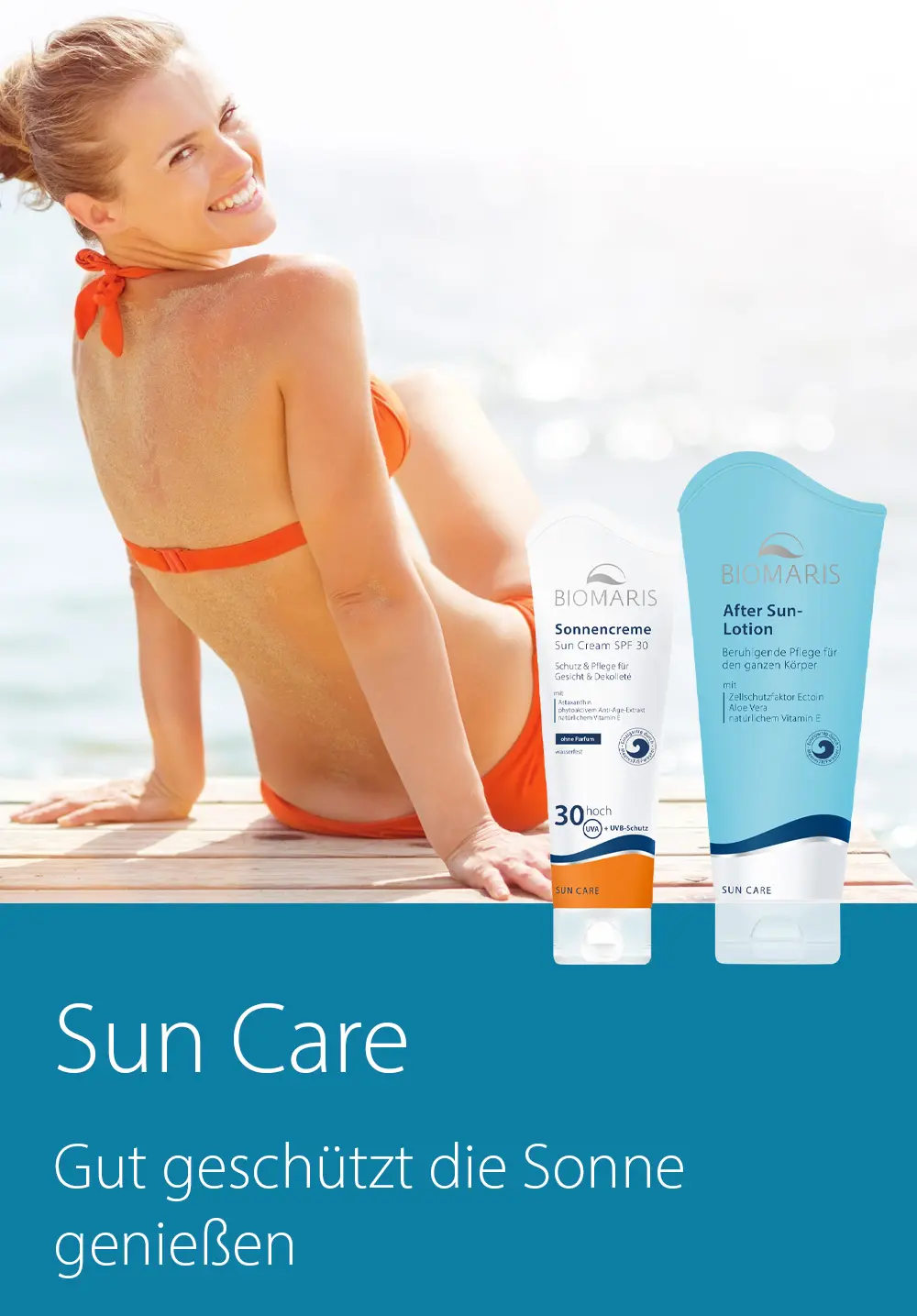 Sun Care, Flasche, Kosmetik, Sonnenschutz, Person, Bademode, Sonne, Sonnencreme, Sonnenlotion, Bikini, Strandbild